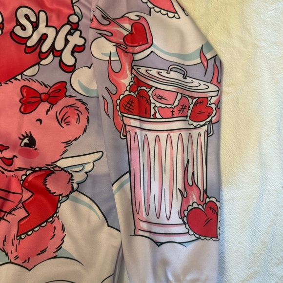 ♥️ Sugar Thrillz Sick of Love F This Valentines Teddy Hoodie Small Dolls Kill 🧸🧸 - Picture 6 of 16